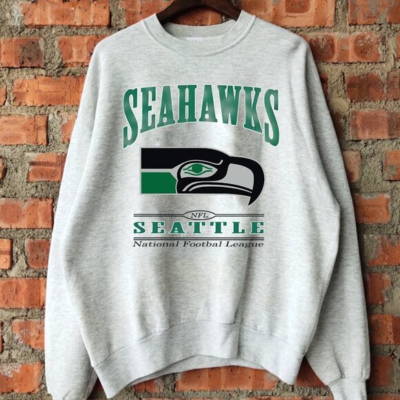 Seattle Seahawks Sweatshirt Vintage Style Seattle Seahawks Football Shirt - Picture 2 of 2